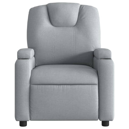 Poltrona reclinabile in tessuto grigio chiaro