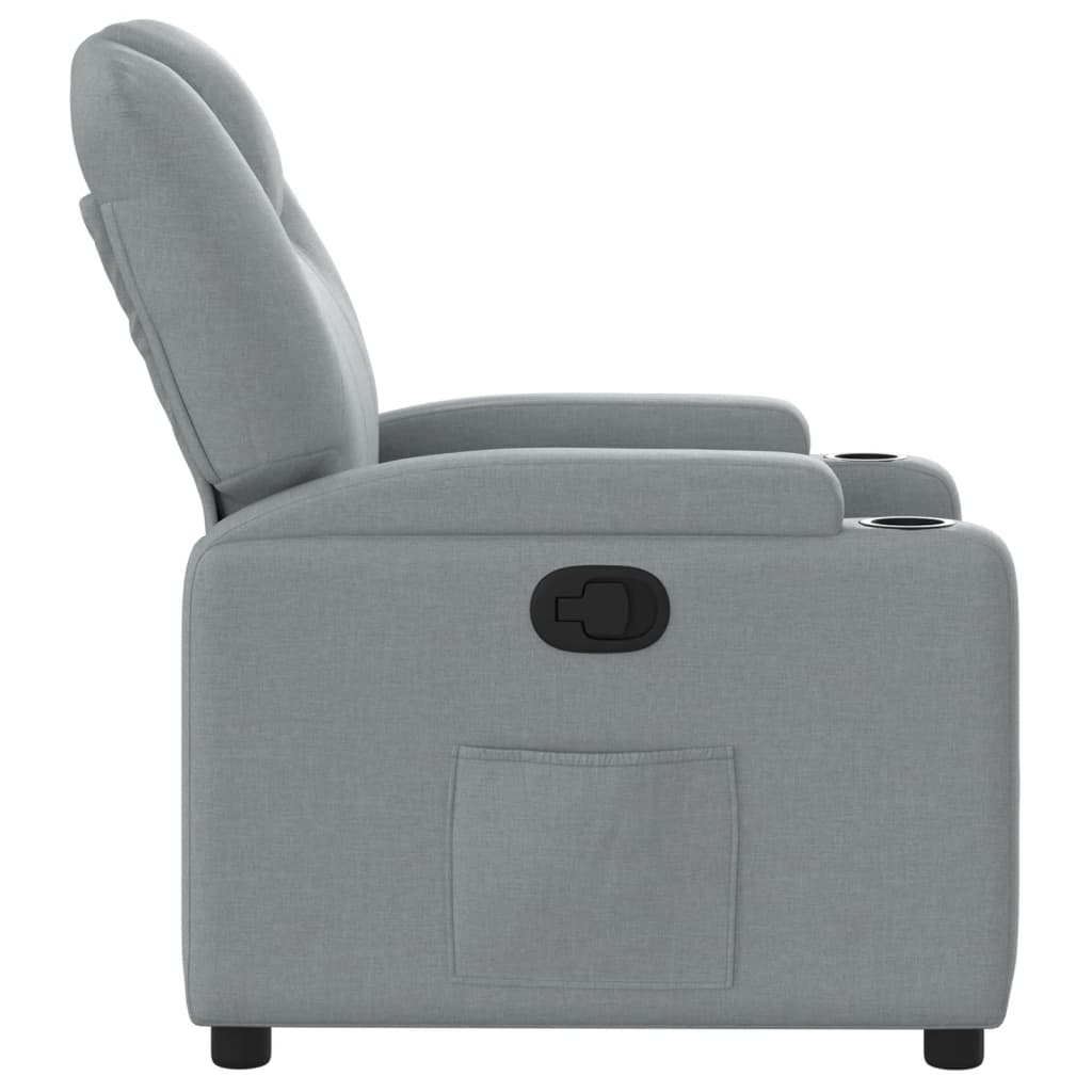 Poltrona reclinabile in tessuto grigio chiaro