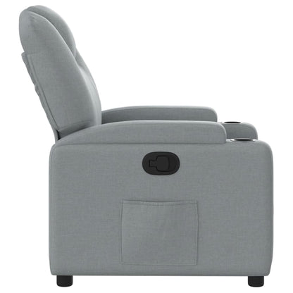 Poltrona reclinabile in tessuto grigio chiaro
