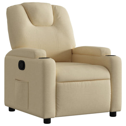 Poltrona reclinabile in tessuto color crema