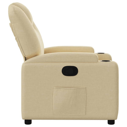 Poltrona reclinabile in tessuto color crema