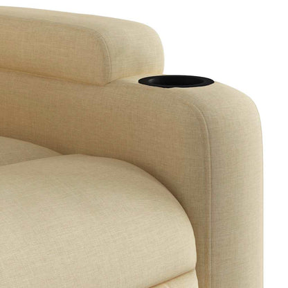 Poltrona reclinabile massaggiante in tessuto color crema