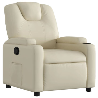 Poltrona reclinabile in similpelle color crema
