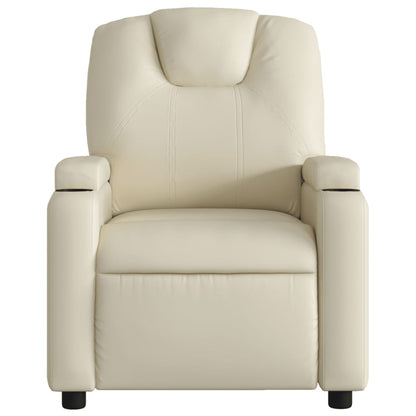 Poltrona reclinabile in similpelle color crema