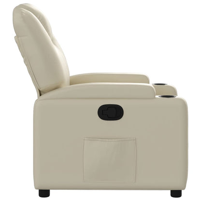 Poltrona reclinabile in similpelle color crema