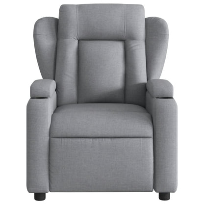 Poltrona reclinabile in tessuto grigio chiaro