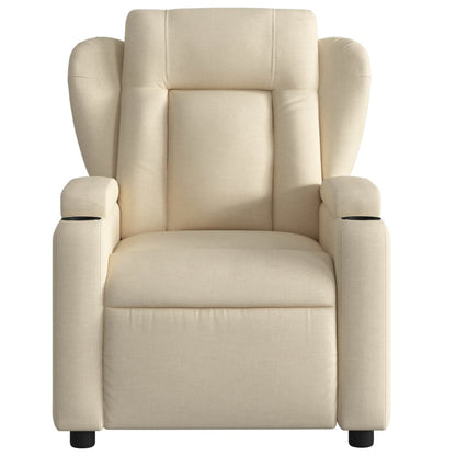 Poltrona reclinabile in tessuto color crema