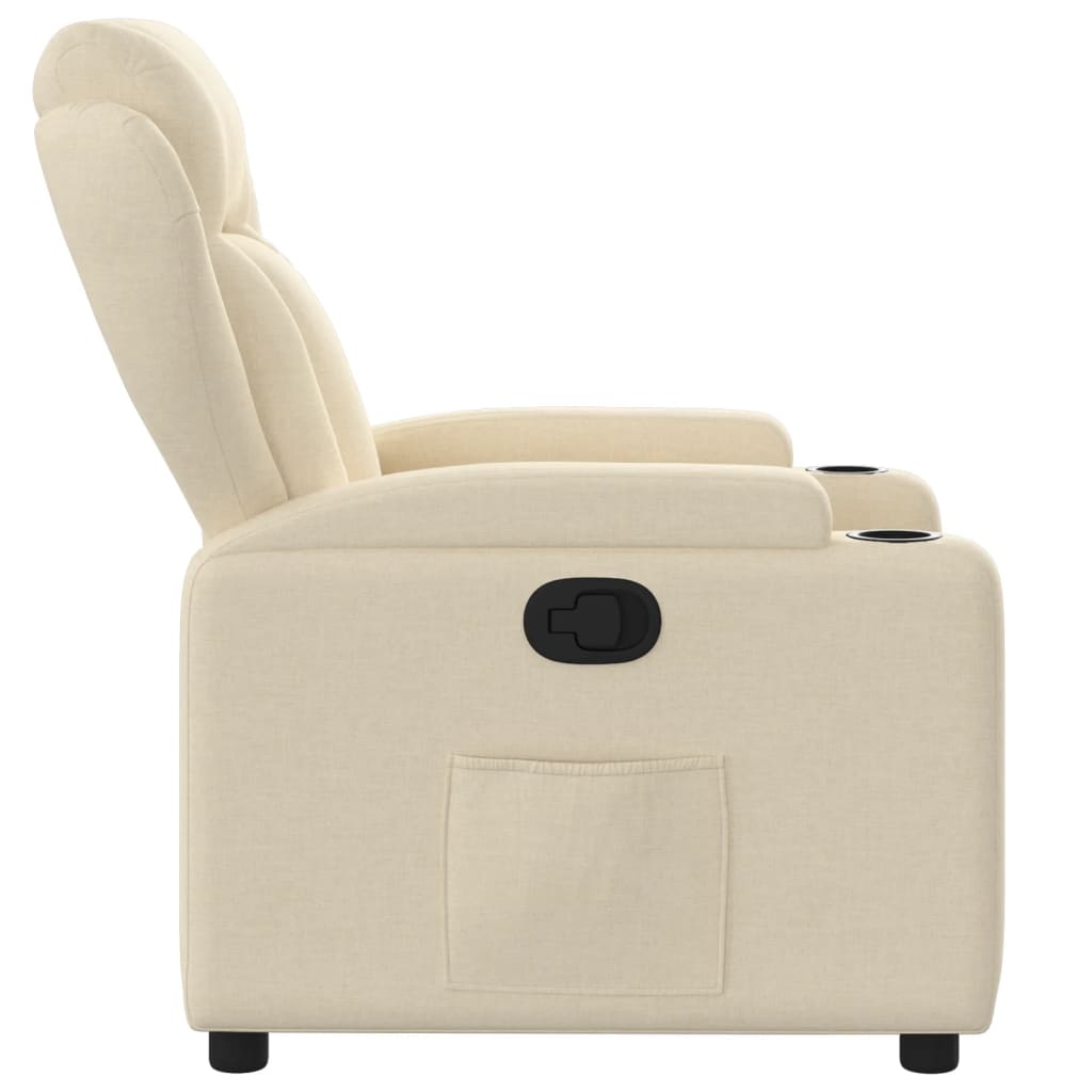 Poltrona reclinabile in tessuto color crema