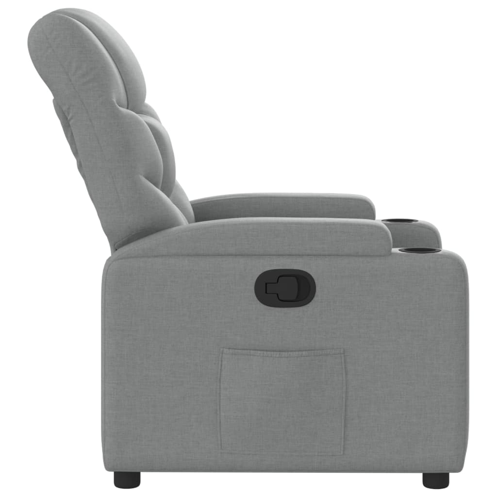 Poltrona reclinabile in tessuto grigio chiaro