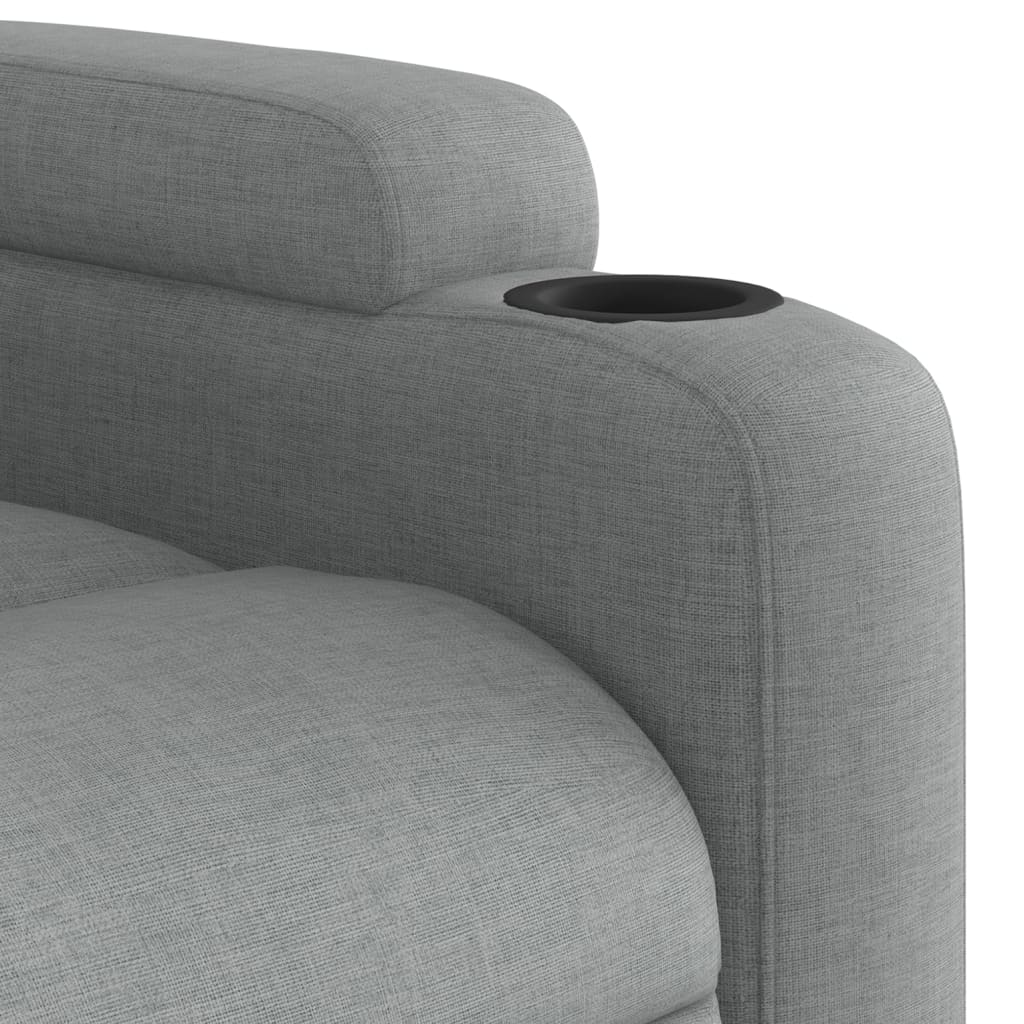 Poltrona reclinabile in tessuto grigio chiaro