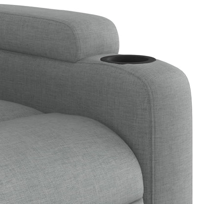 Poltrona reclinabile in tessuto grigio chiaro
