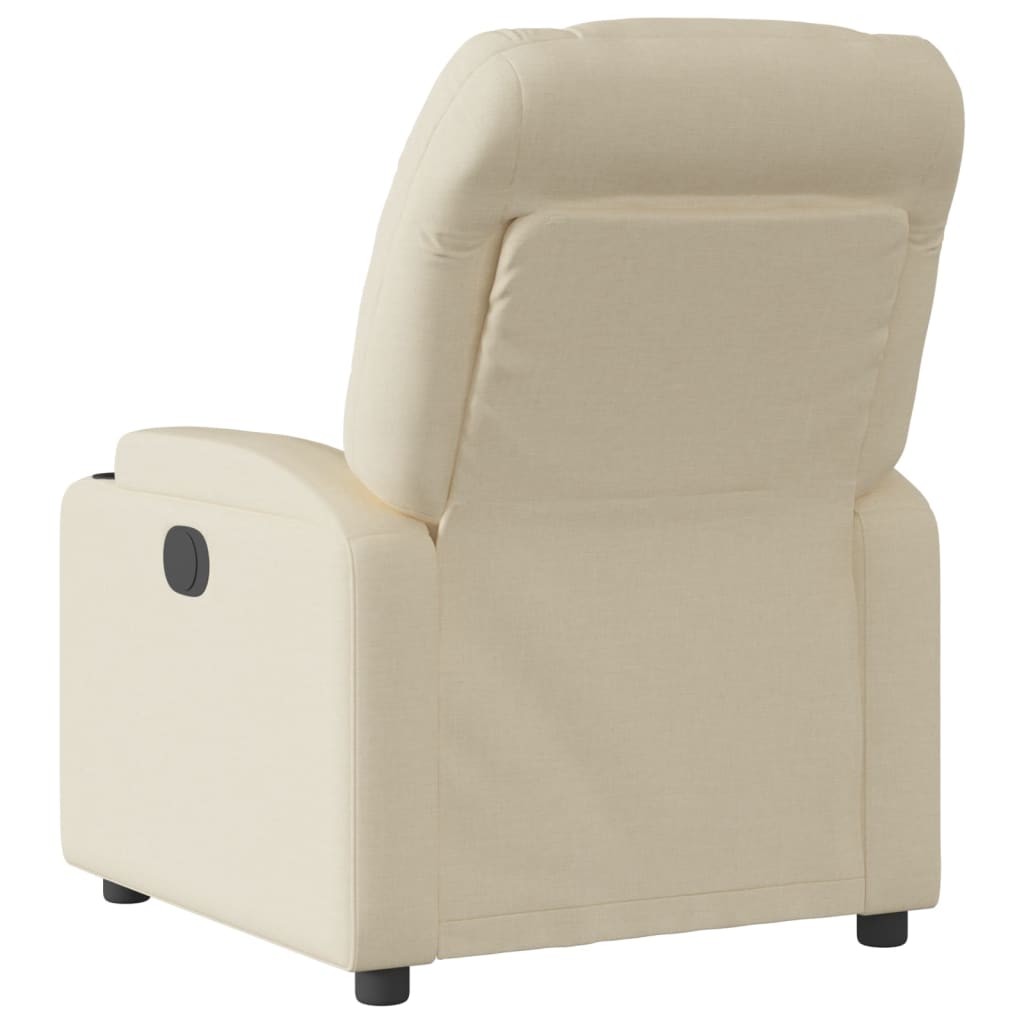 Poltrona reclinabile in tessuto color crema