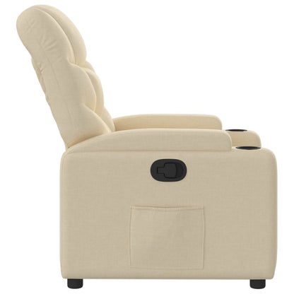 Poltrona reclinabile in tessuto color crema