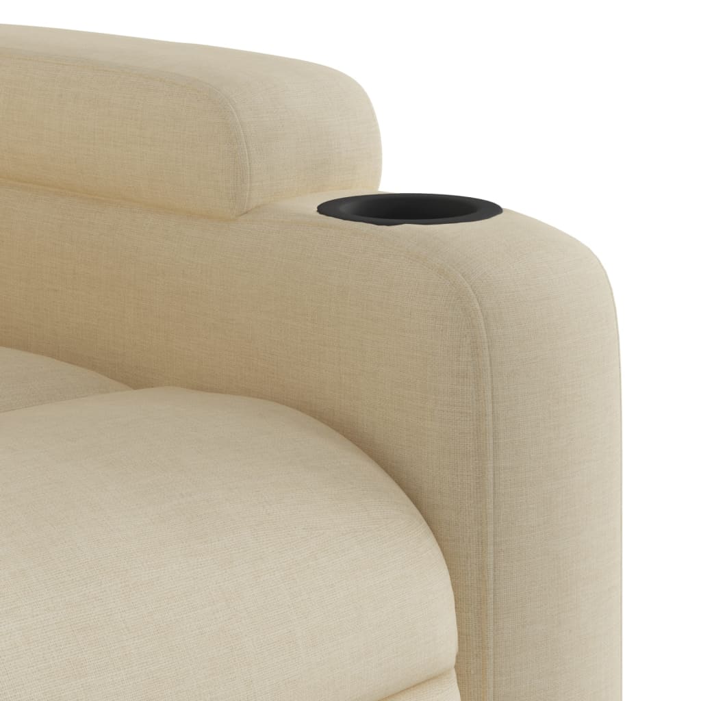 Poltrona reclinabile in tessuto color crema