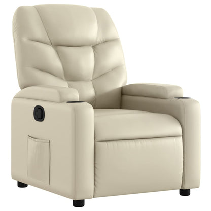 Poltrona reclinabile in similpelle color crema