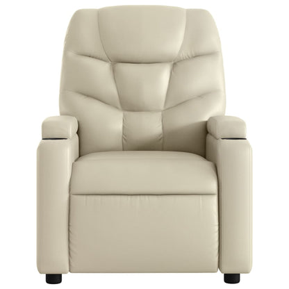 Poltrona reclinabile in similpelle color crema