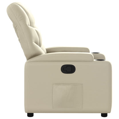 Poltrona reclinabile in similpelle color crema