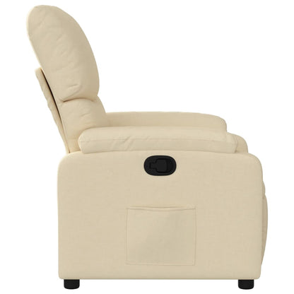 Poltrona reclinabile in tessuto color crema