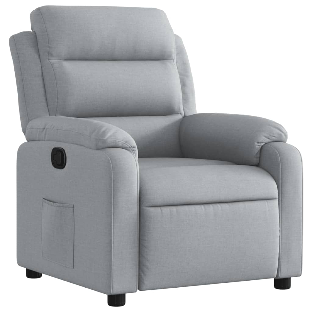 Poltrona reclinabile in tessuto grigio chiaro