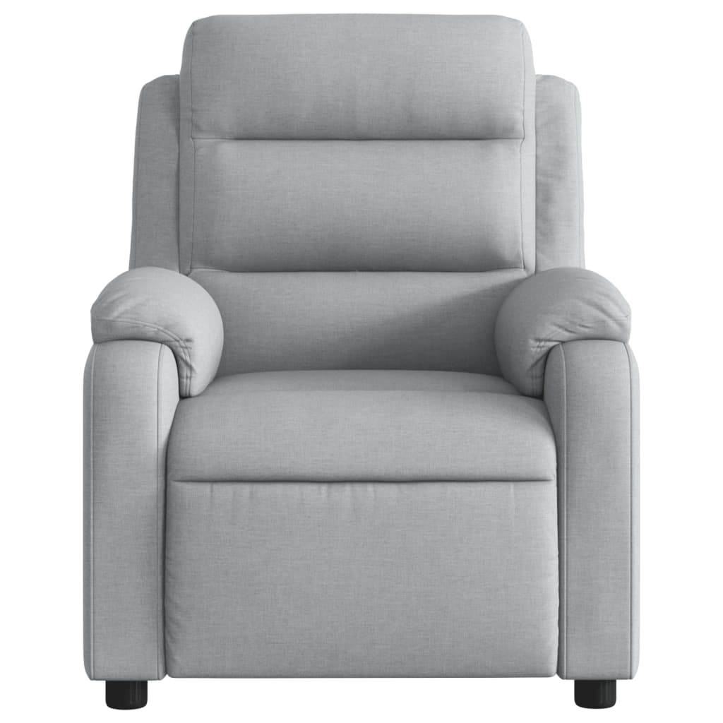 Poltrona reclinabile in tessuto grigio chiaro