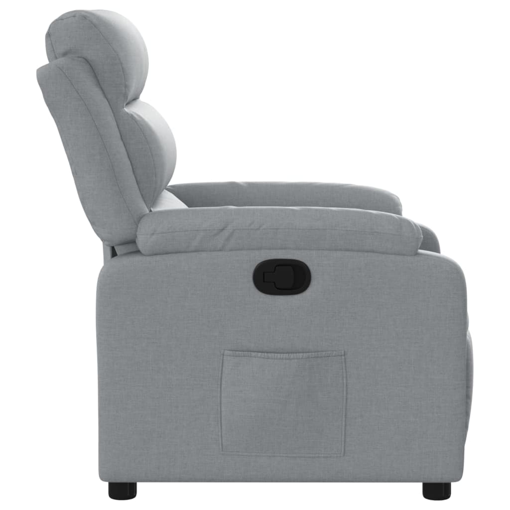 Poltrona reclinabile in tessuto grigio chiaro