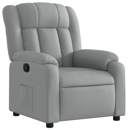 Poltrona reclinabile in tessuto grigio chiaro