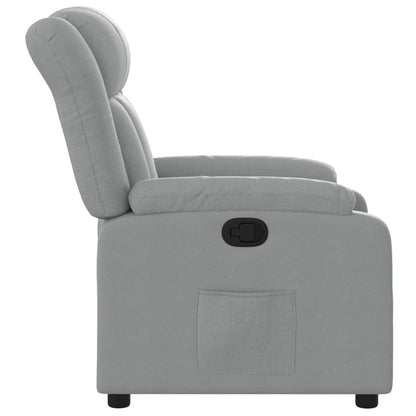 Poltrona reclinabile in tessuto grigio chiaro