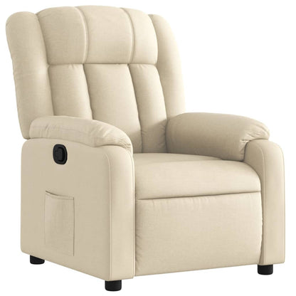 Poltrona reclinabile in tessuto color crema
