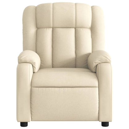 Poltrona reclinabile in tessuto color crema