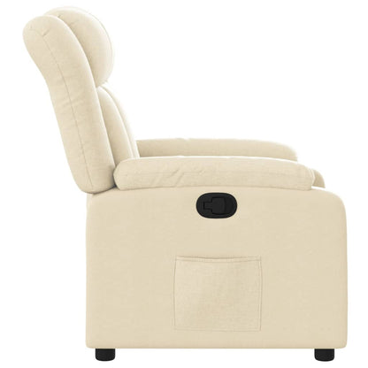 Poltrona reclinabile in tessuto color crema