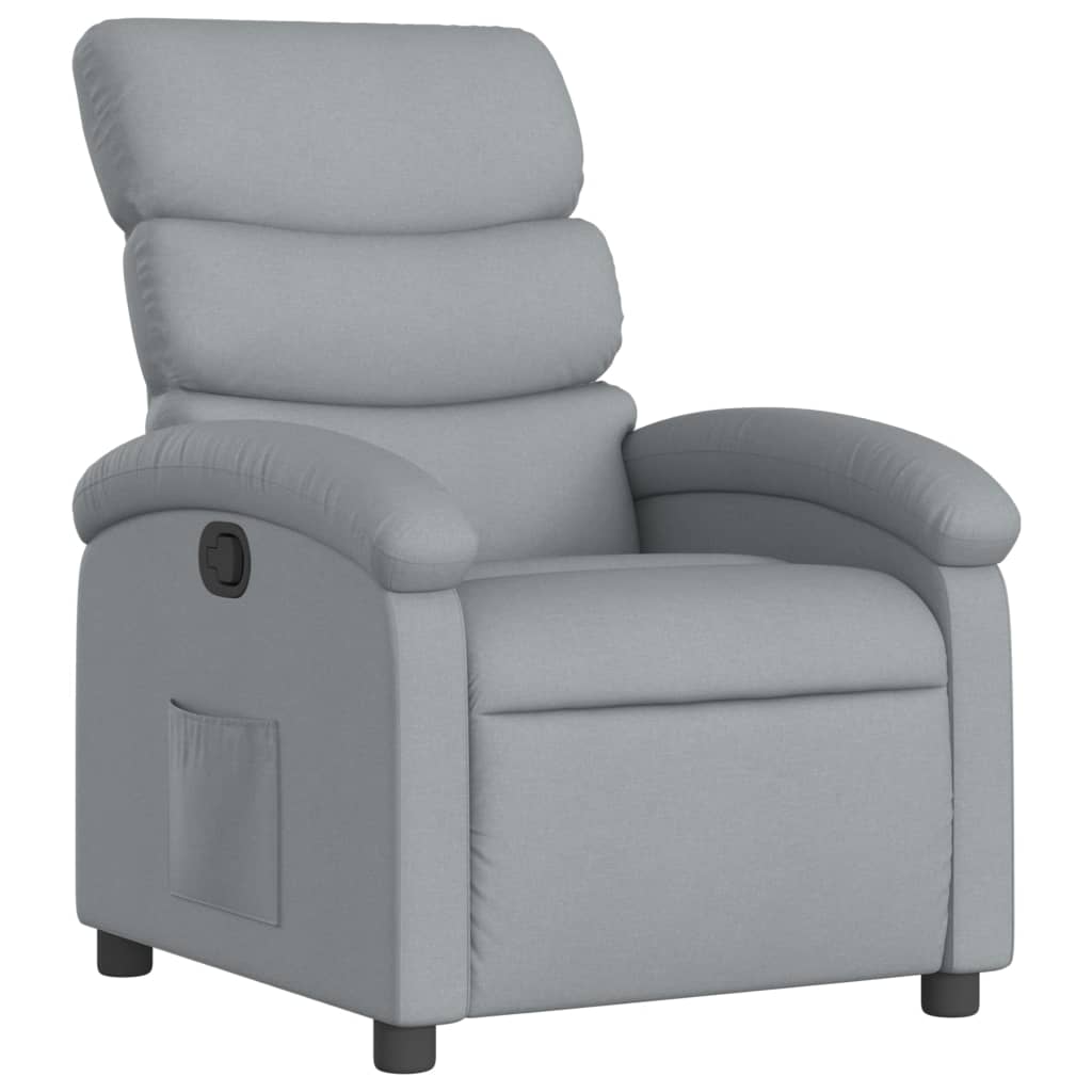 Poltrona reclinabile in Tessuto Grigio Chiaro | homemem39