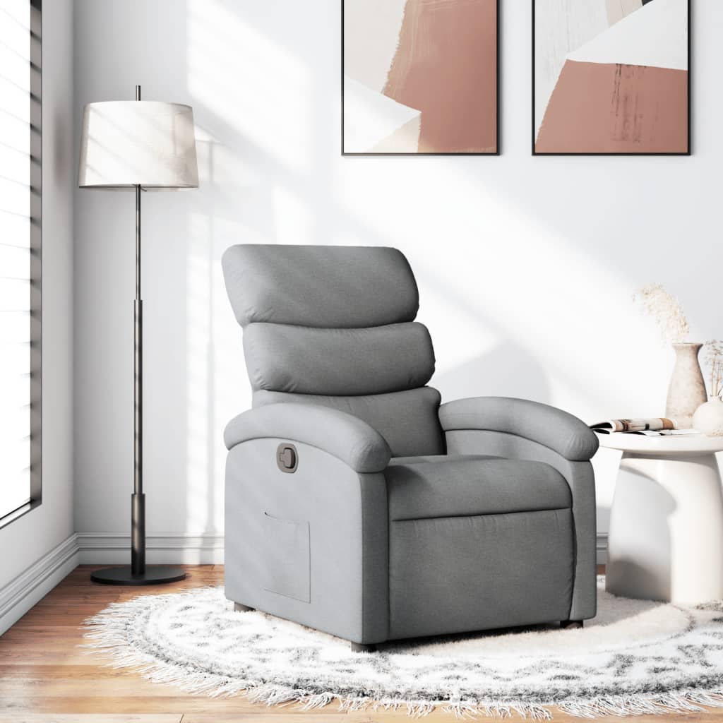 Poltrona reclinabile in Tessuto Grigio Chiaro | homemem39