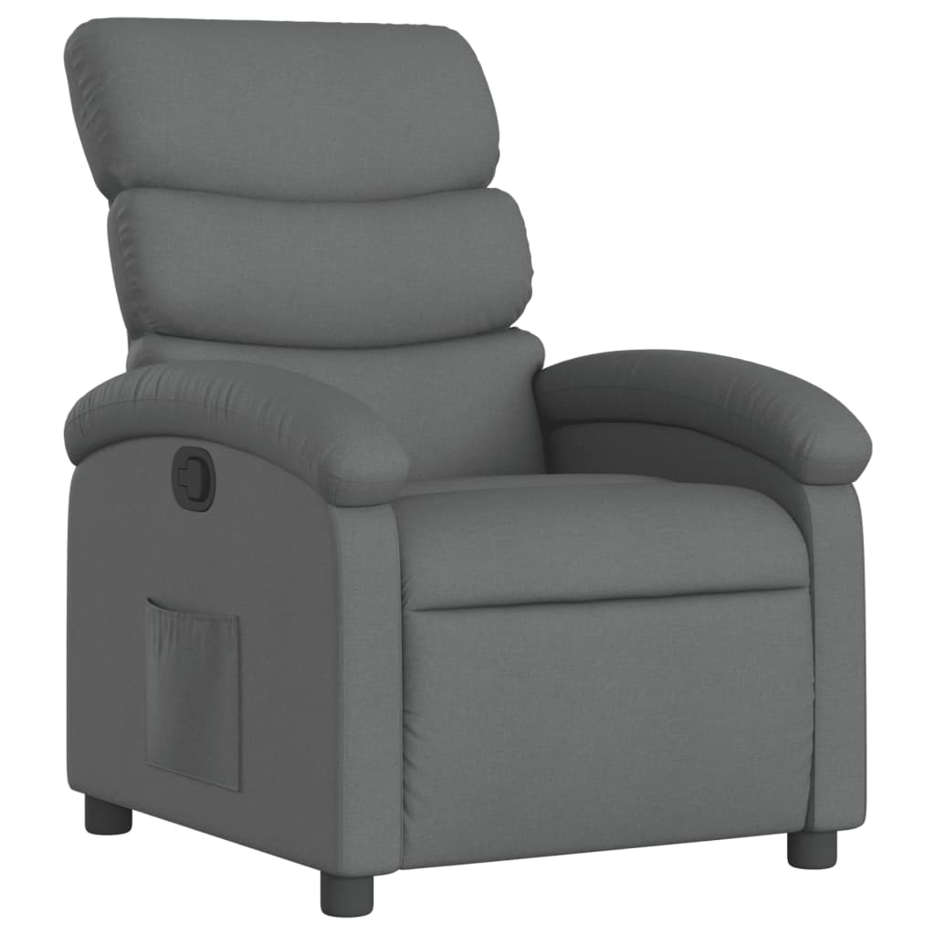 Poltrona reclinabile in Tessuto Grigio Scuro | homemem39