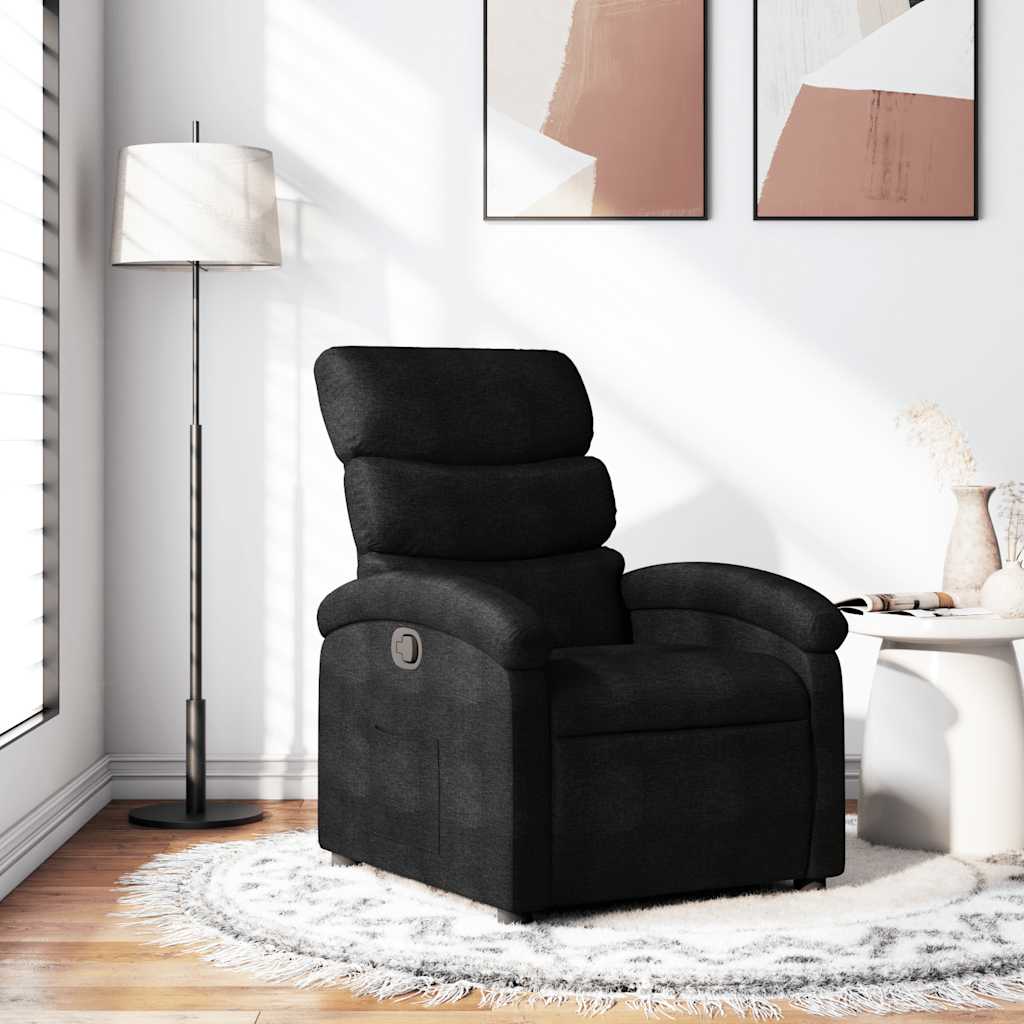 Poltrona reclinabile in Tessuto Nero | homemem39