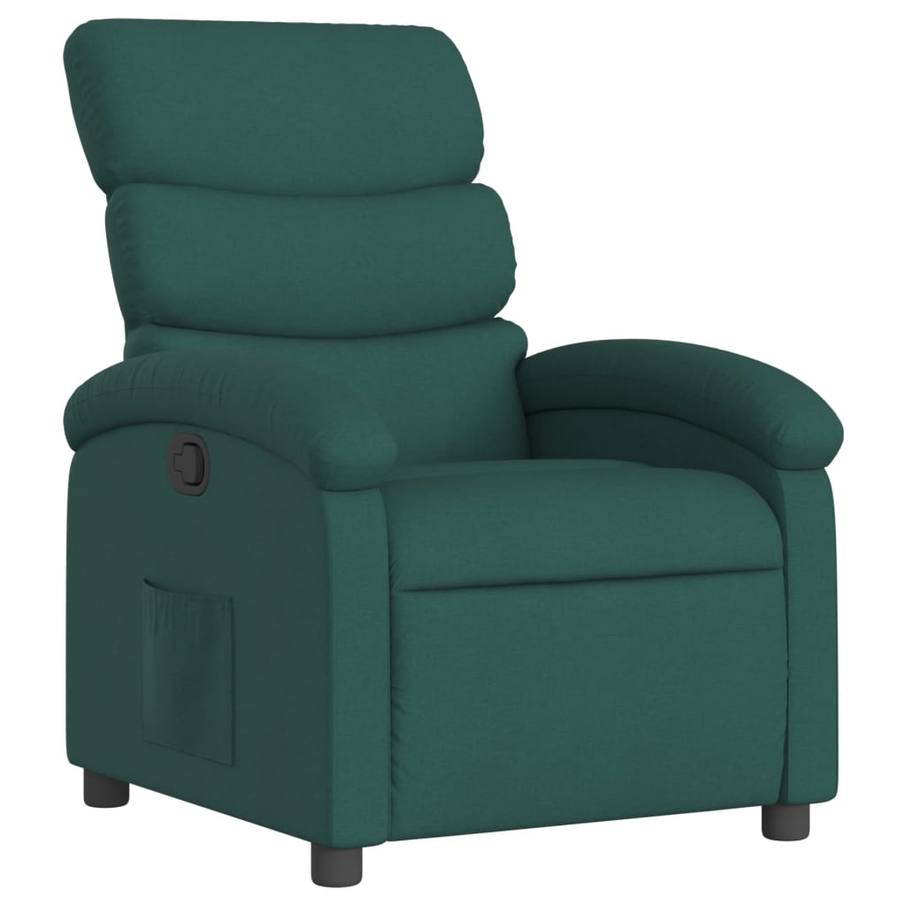 Poltrona reclinabile in Tessuto Verde Scuro | homemem39