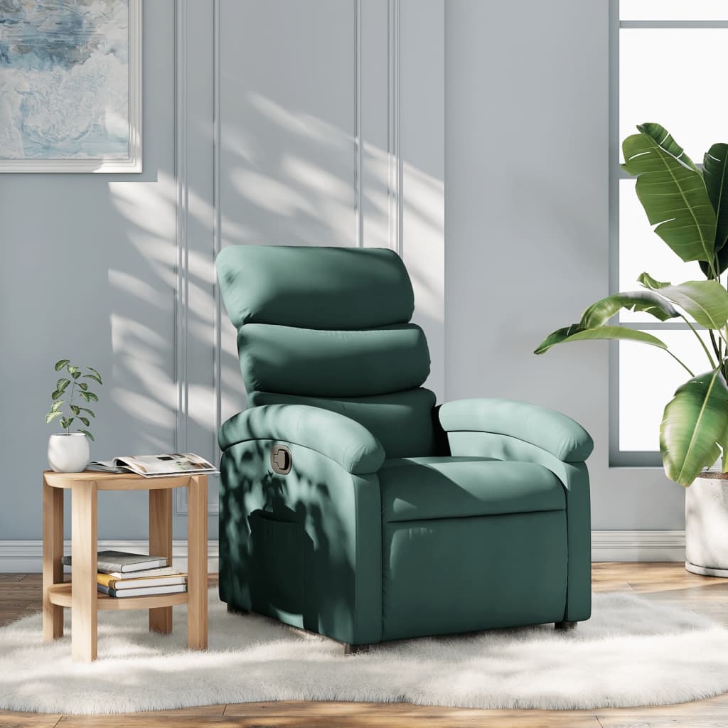 Poltrona reclinabile in Tessuto Verde Scuro | homemem39