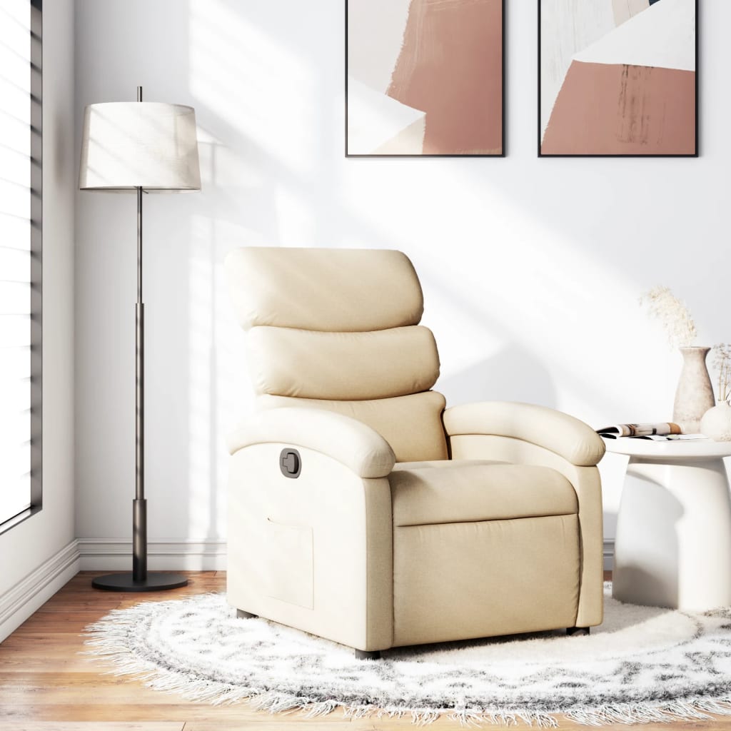 Poltrona reclinabile in Tessuto Crema | homemem39