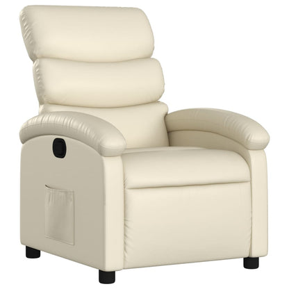 Poltrona reclinabile in similpelle color crema