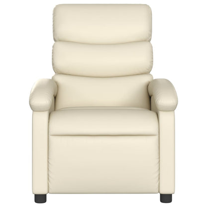 Poltrona reclinabile in similpelle color crema