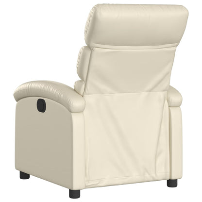 Poltrona reclinabile in similpelle color crema