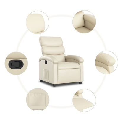 Poltrona reclinabile in similpelle color crema