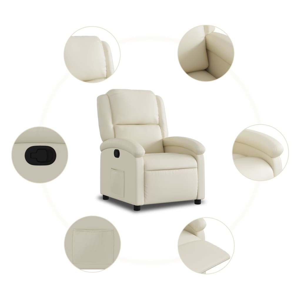 Poltrona reclinabile in Similpelle Crema | homemem39