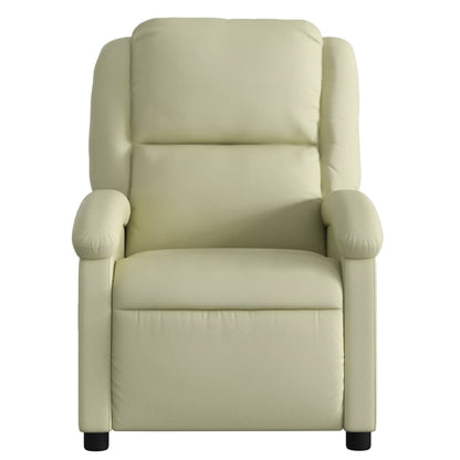 Poltrona reclinabile in Vera Pelle Crema | homemem39