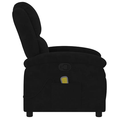 Poltrona reclinabile massaggiante in Velluto Nero | homemem39