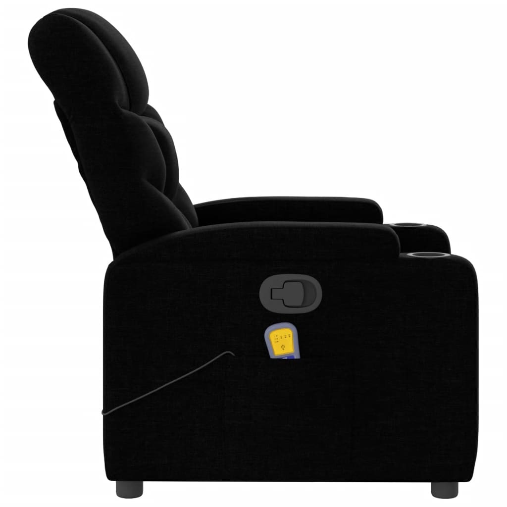 Poltrona reclinabile massaggiante in Tessuto Nero | homemem39