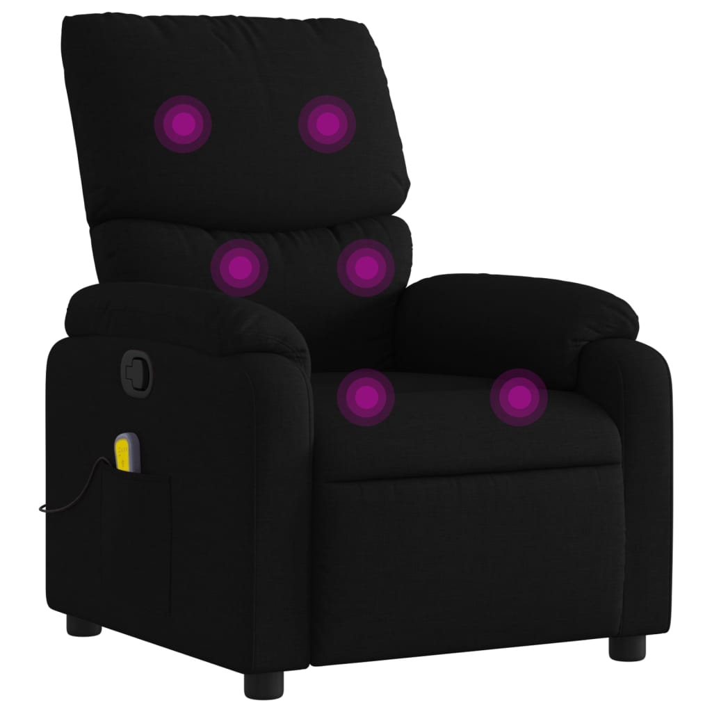 Poltrona reclinabile massaggiante in Tessuto Nero | homemem39