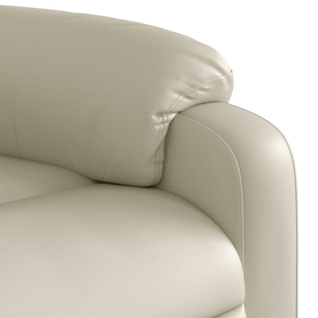 Poltrona reclinabile massaggiante in Similpelle Crema | homemem39