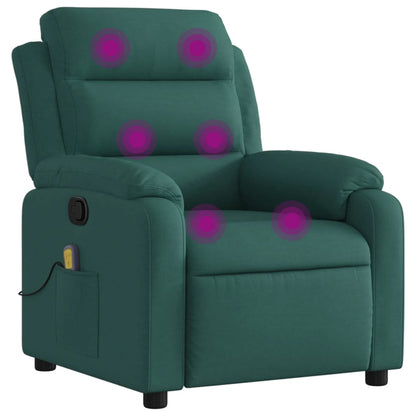 Poltrona reclinabile massaggiante in Tessuto Verde Scuro | homemem39