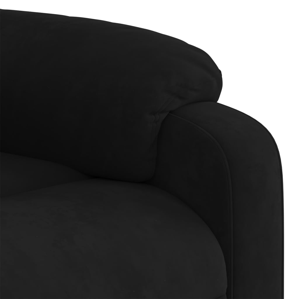 Poltrona reclinabile massaggiante in Velluto Nero | homemem39