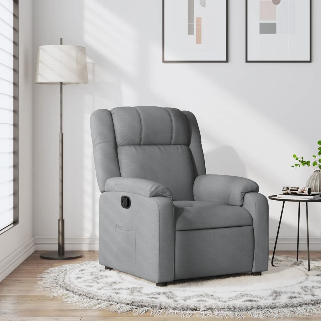 Poltrona reclinabile in Tessuto Grigio Chiaro | homemem39